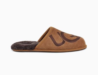 UGG Scuff Logo Slippers for Mens - Chestnut/Espresso/Brown India